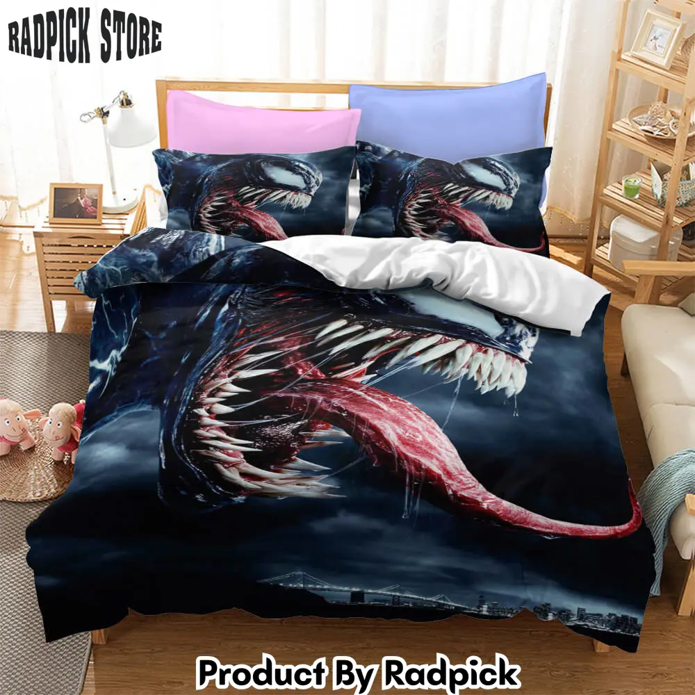 Movie venom cosplay bedding set duvet cover halloween bed sheets sets  rp0418760